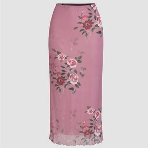 Floral Mesh Skirt